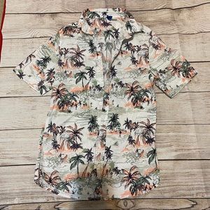 Tropical Print Button Down